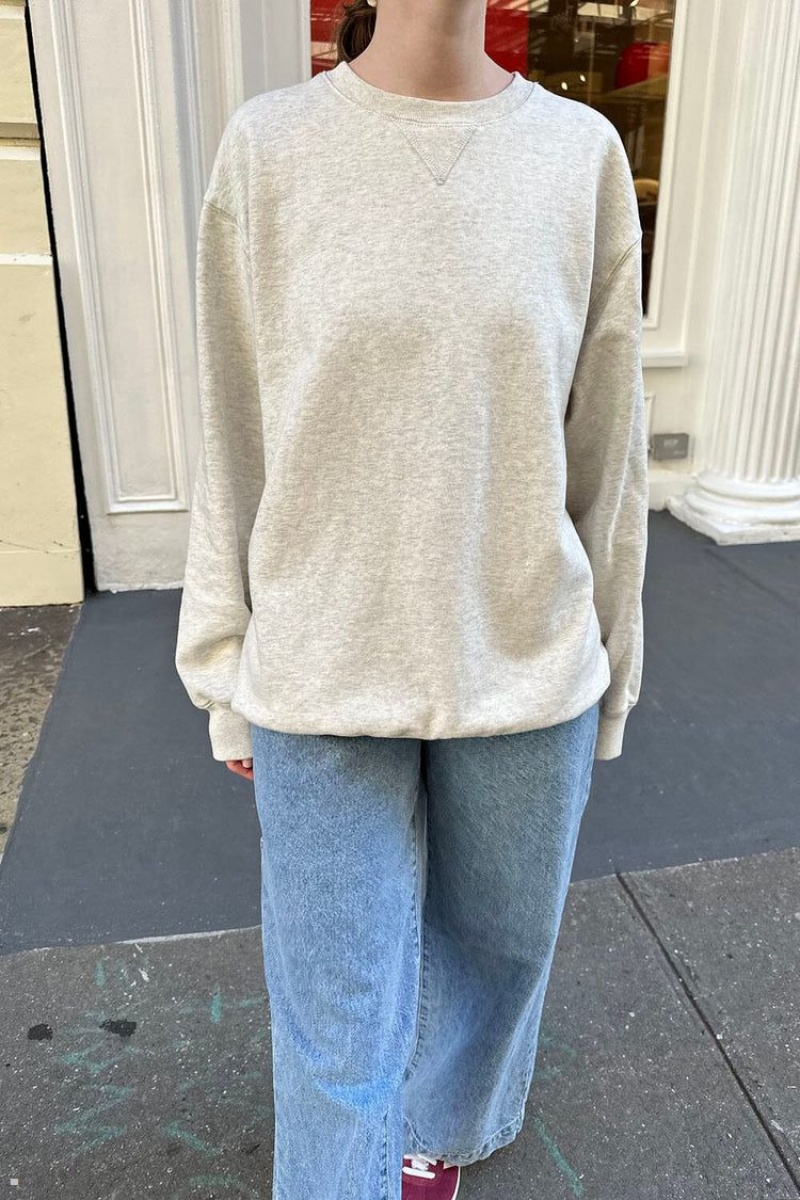 Sweatshirt Brandy Melville Erica Grise Clair | QWQ-11531088